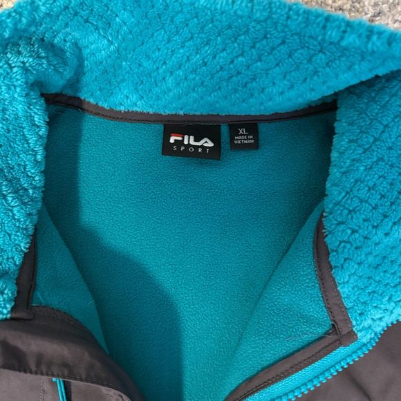 FILA‎ Sport Full Zip Plush Fleece Women's Green & Black Jacket Size XL - Picture 6 of 13